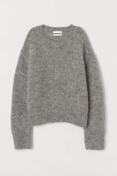 H&M Knit Wool-blend Sweater - Gray 00s Mode, Mode Zara, Stockholm Fashion, Mode Inspiration, Wool Blend Sweater, Dream Clothes, Grey Sweater, Capsule Wardrobe, Everyday Fashion