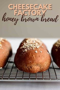 Baked Honey Wheat Brown Bread rolls. Cheesecake Factory Honey Wheat Bread, Cheesecake Factory Bread Recipe, Homemade Restock, Breville Bread Maker Recipes, Cheesecake Factory Bread, Cheesecake Factory Brown Bread, Artesian Bread, Brown Bread Recipe, Nutritional Recipes