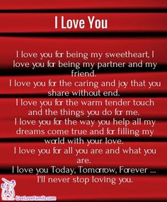 i love you poem with red background