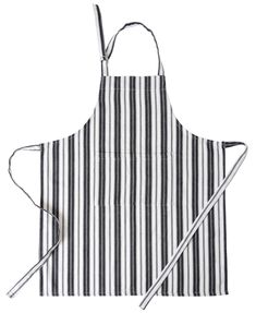 a black and white striped apron on a white background