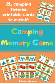 Camping Matching Game, Camping Games For Preschoolers, Camping Memory Game, Matching Games For Toddlers, Memory Games For Kids, Fun Educational Activities, Camping Theme Classroom, Memory Match Game, Summer Preschool