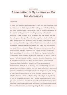 a love letter to my husband on our 2nd anniversary