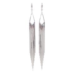 Handmade silver fringe earrings. These are the perfect gift to wear for a special night or party, they are unique, super stylish yet fun and sparkly. Color: silver plated brass Hardware: Earring hook, silver plated brass with encrusted fake diamond Want to switch the hardware on this piece? check the hardware customization listing below for more info https://www.etsy.com/listing/1052775450/hardware-customization Total length 5.50 inches Hoop width 0.50 inches Weight per earring: 6g or 0.22 oz (m Silver Fringe Long Drop Earrings, Silver Tassel Drop Earrings For Evening, Metal Tassel Drop Earrings For Party, Metal Tassel Earrings For Party, Silver Dangle Tassel Earrings For Pierced Ears, Silver Long Drop Tassel Earrings With Fringe, Elegant Silver Tassel Earrings For Party, Silver Fringe Metal Earrings, Trendy Silver Metal Crystal Earrings