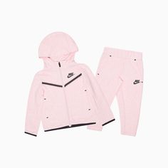 Kid's Nike Sportswear Tech Fleece Outfit - Color: Pink Foam Heather - Tops and Bottoms USA - Nike Tech Rose, Nike Tech Pink, Tech Fleece Outfit, Pink Nike Tech, Mommy Daughter Outfits, Fleece Outfit, Daughter Outfits, Nike Sportswear Tech Fleece, Kids Sportswear