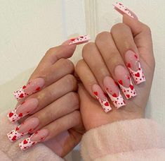 Vday Nails, Valentines Day Nails, February Nails, Pink Acrylic Nails, Heart Nails, Dream Nails, Coffin Nails Designs, Fire Nails, Pretty Acrylic Nails