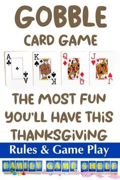 an advertisement for the game gobble card game