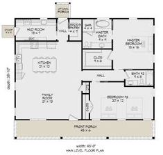 the floor plan for a house with two bedroom and an attached bathroom, including a living room