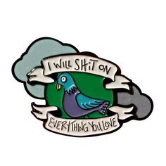 a blue bird sitting on top of a green and white banner with the words will sit on