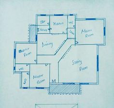 a blueprint drawing of a floor plan for a house