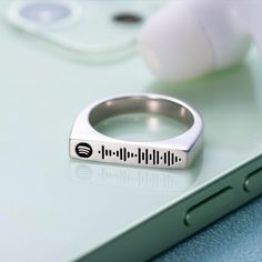 Scannable Spotify Code - You can engrave the Spotify Code of your favorite song on the ring so that you can scan the Spotify Code to listen to your favorite song anytime, anywhere. You can fill in the name of the song and the name of the artist, and we will engrave the Spotify Code of this song on the product you choose, and it will be retained forever.Perfect Gift - This is also a great and unique gift for those who love music and share. Bring the most special song to the most special person to Music-themed Silver Ring As A Gift, Silver Music-themed Rings For Gifts, Music-themed Silver Rings As Gifts, Music-themed Silver Rings For Gifts, Music-themed Silver Rings For Gift, Code Names, Personalized Rings, Special Person, Listening To You