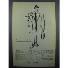 an advertisement for american airlines featuring a man in a suit and tie holding a bag