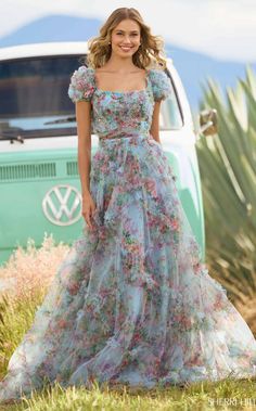 Floral Print Gowns, Sherri Hill Prom, Sherri Hill Prom Dresses, Prom Dress Stores, Printed Gowns, Prom Dress Styles, Prom Designs, Designer Prom Dresses, Sherri Hill Dresses