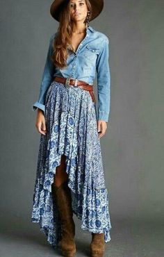 Vestidos Country, Mode Country, Look Hippie Chic, Boho Winter Outfits, Stile Boho Chic, Look Boho Chic, Boho Mode, Mode Tips, Boho Styl