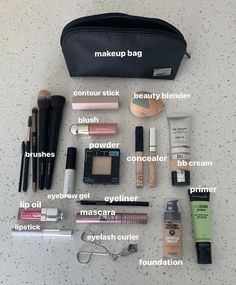 Make Up Bag For School, Cosmetic Bag For School, Cute Things To Add To Your Outfit, Whats In My Makeup Bag For School, Cheap Makeup Products Drugstore Beauty, Glow Up Wishlist, Cheap Ulta Must Haves, School Makeup Bag Essentials, Makeup Needs List