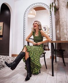 Maxi Dress With Cowboy Boots, Corporate Cowgirl, Cowboy Boots Outfit Summer, Dress And Cowboy Boots Outfit, Dress With Cowboy Boots, Mountain Chic, Summer Boots Outfit, Western Boots Outfit