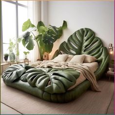 Leaf Bedroom Decor, Leaf Bedroom, Beautiful Bedroom Inspiration, Transitional Home Design, Deliciosa Plant, Popular Decor, Brick Colors, Transitional House, Dreamy Bedrooms