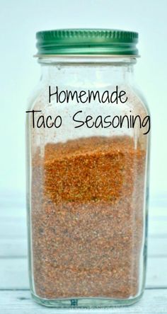 homemade taco seasoning in a glass jar