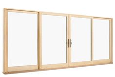 an open sliding glass door on a white background