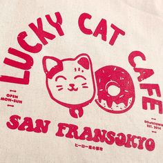 Lucky Cat Café Tote - Whosits & Whatsits Lucky Cat Aesthetic, Cat Zoomies, Salted Granola, San Fransokyo, Idea Logo, 9 Lives, Digital Art Ideas, Toe Beans