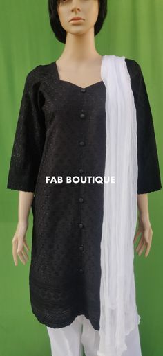 PRODUCT SPECIFICATIONS Color : Black Fabric : Cotton Sleeves : 3/4 Sleeves Style : Kurti Length : Long Length Occasions : Casual Wear, Office Wear, Party Wear Garment Care : Hand Wash Only PRODUCT FEATURES Flawless finishing Elegant looks Alluring patterns Skin friendly Shrink resistance Solid Colors NOTE- Its a custom made outfit We make it after receiving order it takes 4-5 days to complete this set. Disclaimer : : Motifs of embroidery may vary as the images shown are for illustration purpose. Palazzo Dress, Kurti Palazzo Set, Style Kurti, Kurti Palazzo, Palazzo Set, Embroidered Pants, Sleeves Style, Party Kleidung, Cotton Kurti