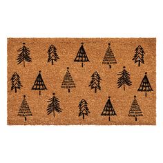 a door mat with trees drawn on it