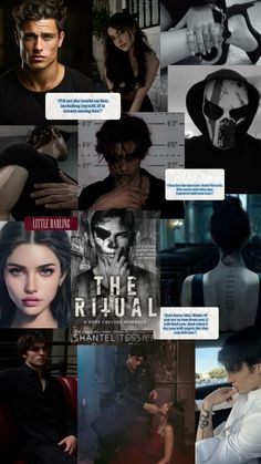 many different pictures of people in black and white, with the words'the ritual'above them