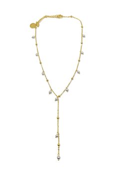 Lariat Pearl drop necklace Adjustable Lariat Dangle Necklace, Elegant Lariat Drop Necklace With Single Strand, Elegant Single Strand Lariat Drop Necklace, Adjustable Lariat Necklace With Pearl Drop, Adjustable Lariat Drop Necklace With Delicate Chain, Adjustable Lariat Drop Necklace With Clavicle Chain, Adjustable Delicate Lariat Necklace, Adjustable Gold Drop Necklace With Pearl, Adjustable Delicate Long Drop Chain Necklace