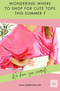 Cute tops for women Pink Satin Top, Pink Satin Fabric, Pants For Work, Cute Tops For Women, Rose Boutique, Cute Blouses, Cute Spring, Feel Pretty, Satin Blouse