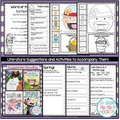 worksheet with pictures and activities to help students learn how to read the story