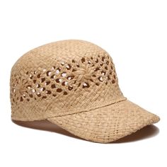 Features: 3" Brim One Size Fits Most Spring Straw Sun Hat With Open Weave, Casual Open Weave Sun Hat For Summer, Brown Summer Visor Straw Hat, Brown Visor Straw Hat For Summer, Straw Visor Hat For Summer, Casual Jute Sun Hat For Spring, Bohemian Visor Straw Hat For Vacation, Beige Jute Hat For Spring, Natural Visor Hat For Spring