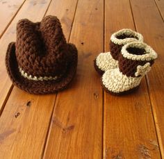 Crochet Cowboy Set For Photo Prop Crochet Baby Cowboy Hat, Cowboy Hat Crochet, Newborn Cowboy, Baby Cowboy Hat, Cowboy Baby Clothes, Crochet Cowboy Hats, Baby Cowboy Boots, Outfit Cowboy, Cowboy Outfit