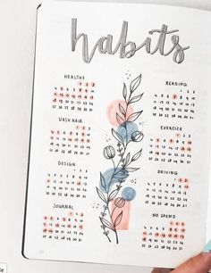 May Bullet Journal Habit Tracker, Habits Journal Ideas, Dot Journal Habit Tracker, Habit Trackers Ideas, Lettering Journal Ideas, Bullet Journal Monthly Tracker Ideas, Habit Journal Ideas, Journaling Inspo Ideas, Boju Journal Ideas