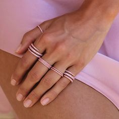 Pink Diamond Stackable Rings, Luxury Pink Stackable Jewelry, Pink Eternity Band Fine Jewelry, Pink Saphire Ring, Stackable Pink Sapphire Jewelry In Pink, Pink Cubic Zirconia Stackable Rings, Pink Cubic Zirconia Stackable Jewelry, Pink Stackable Cubic Zirconia Jewelry, Pink Saphire