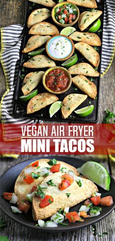 vegan air fryer mini tacos are an easy appetizer for any party