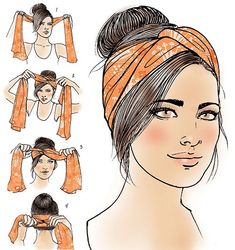 Latina Magazine, Hair Scarf Styles, Peinados Fáciles Para Cabello Corto, Bandana Hairstyles, Crochet Hair Styles, About Hair, Headband Hairstyles