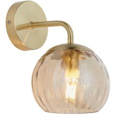 Dimple Glass Wall Lamp Satin Brass Plate Champagne Luxury Wall Lights, Globe Wall Light, Bubble Wall, Metal Wall Light, Glass Wall Lights, Brass Wall Light, Indoor Wall Lights, Gold Walls, Wall Light Fixtures