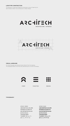 Architech :: Behance Architecture Company Logo Design, Digital Typography Design, Corporate Logo Ideas, Design Company Logo Ideas, Text Logo Design Ideas, Interior Company Logo, Architecture Logo Ideas, Architecture Company Logo, Graphic Design Company Logo