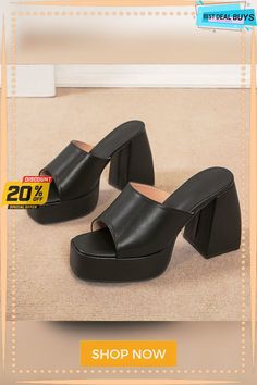 Sandals Spring Square Toe Solid Color Block Heel Sandals Women's Plus Size Women's Shoes Summer Evening Open Toe Platform Slippers, Evening Open Toe Platform Slippers For Summer, Summer Party Platform Slippers With Open Toe, Closed Toe Platform Slippers For Summer Party, Platform Toe Post Sandals For Party, Leather Toe Post Wedge Sandals For Party, Spring Party Platform Slippers With Open Toe, Spring Party Platform Slippers Open Toe, Spring Party Open Toe Platform Slippers