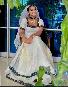 Ethiopian traditional dress Ethiopian Clothing, Habesha Dress, Ethiopian Traditional Dress, Ethiopian Dress, Habesha Kemis, Dress Traditional, World Cultures, Traditional Dress, Dress Clothes For Women