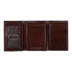 • Soft Italian steer leather develops an even richer patina over time. • RFID blocking shield protects personal data. • Thumb-slide ID window. • 4 credit cards slots, 3 slash pockets. • Full currency pocket. • Packaged in a signature metal gift box. • Imported. • 3 1/4”L x 4 1/8”H. Leather Trifold Wallet, Trifold Wallet, A Signature, Italian Leather, Credit Cards, Patina, Gift Box