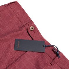 Zanella Red 30 Red Linen Bottoms For Spring, Red Linen Bottoms For Summer, Red Linen Summer Bottoms, Red Straight Leg Pants With Welt Pockets, Red Trousers With Welt Pockets, Red Wool Single-breasted Outerwear, Dress Pants, Mens Pants, Man Shop