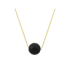 Featuring a faceted black onyx pendant, this 14k gold necklace is a striking accent to your look. Featuring a faceted black onyx pendant, this 14k gold necklace is a striking accent to your look. Drop length: 0.50 in. Chain length: 18 in. Chain type: box Clasp: spring ring Metal: 14k gold Finish: polished Packaging: boxed STONE DETAILS Stone type: onyx Total weight: 5 ct. Center stone size: 10 mm x 10 mm Shape: round Please note, due to the high value of this item, a signature may be required up Black Onyx Pendant, Onyx Pendant, 14k Gold Necklace, Box Clasp, Ring Metal, Metal Rings, Spring Rings, Black Onyx, Gold Black