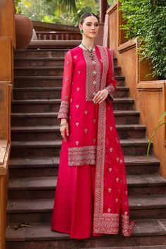 Bareeze CH4080-Pink Festive Embroidered Formal Collection Suit Fabric, Pakistani Outfits, Festival, Photography, Fabric, Pink, Dresses, Clothes