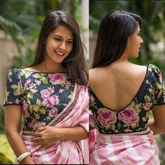 20+ Latest Floral Printed Saree Blouse Designs to try this year || Styling Tips for Floral printed blouse | Bling Sparkle Indian Outfit Ideas, Print Blouse Design, Outfit Ideas Wedding, Saree Bluse, Saree Jacket Designs, Indian Blouse Designs, Sari Design