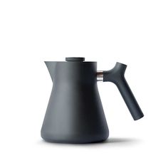 a black coffee pot on a white background