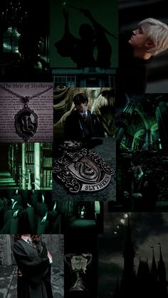 the collage shows harry potter and hermione's hogwarts house