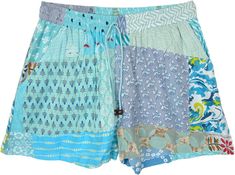 Lighten your wardrobe this season with these sustainable, comfy, and unique shorts.  The shorts comprise multiple pieces of recycled or leftover fabric sewn together. #tlb #JuniorPetite #beachwrap #Indian #Handmade #HippieShorts #BeachShorts #PatchworkShorts Hippie Shorts, Patchwork Shorts, Hippie Look, Trendy Skirts, Garment Industry, Leftover Fabric, Snacks Recipes, Dream Girl, Lightweight Shorts