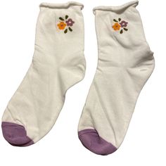 New Product Colors: Purple And White With Flowers 80% Polyester / 20% Spandex Add Any Three Pair Of Socks To A Bundle For $15.00 Blue Q Socks, Leopard Tights, Cow Socks, Leopard Print Boots, Floral Socks, Blue Q, Boot Liners, Pink Socks, Colors Purple