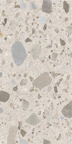 an image of a stone floor with different colors and shapes on it's surface