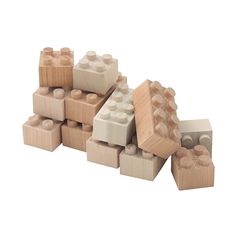 a pile of wooden blocks sitting on top of each other